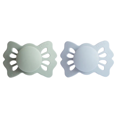 Kit de Chupetas Simétricas Lucky Mushie 0-6M Sage e Powder Blue