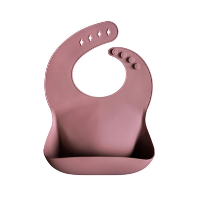 Babador De Silicone Infantil Mushie Dusty Rose