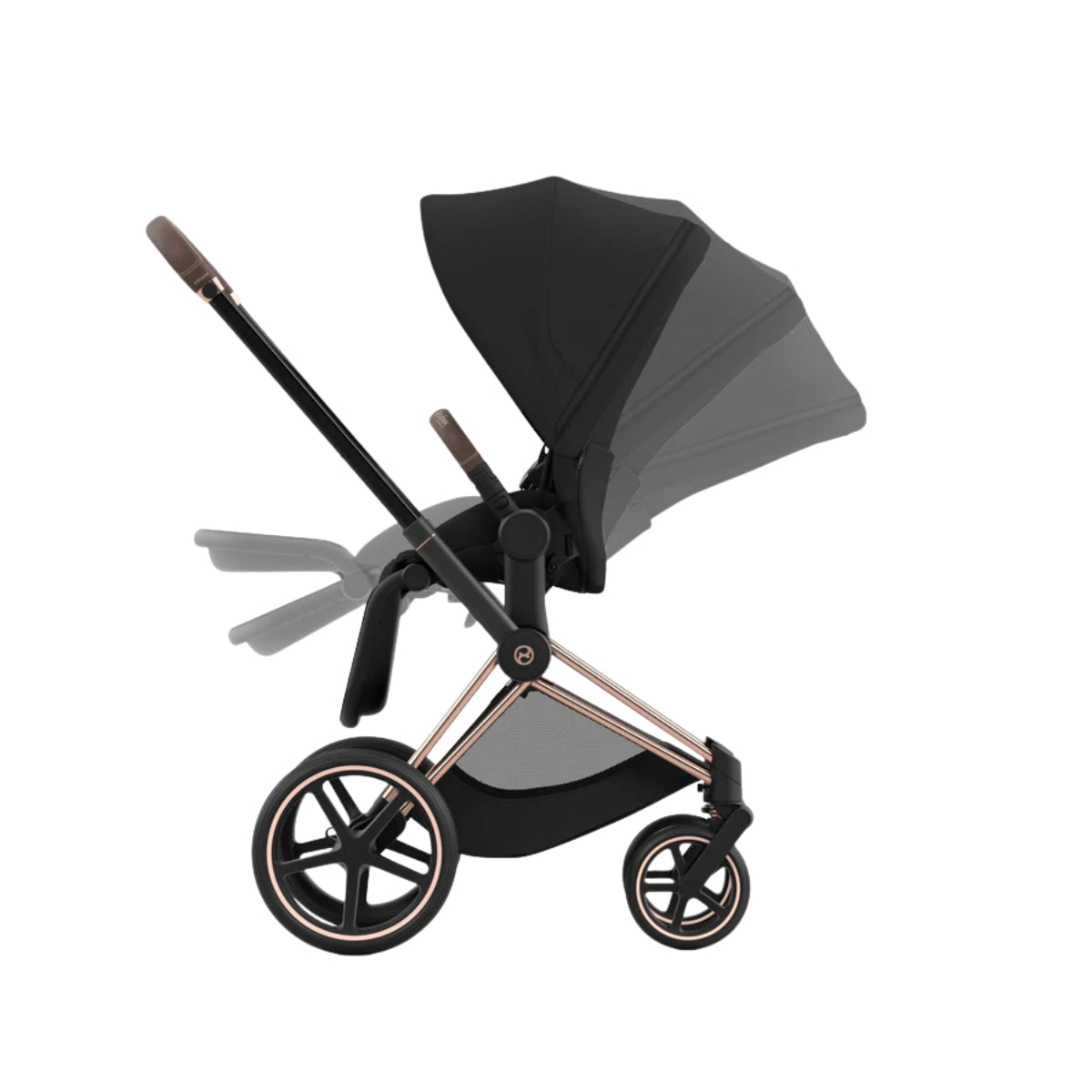 Carrinho de bebê Cybex Priam 4 Complete Rose Gold Preto Profundo