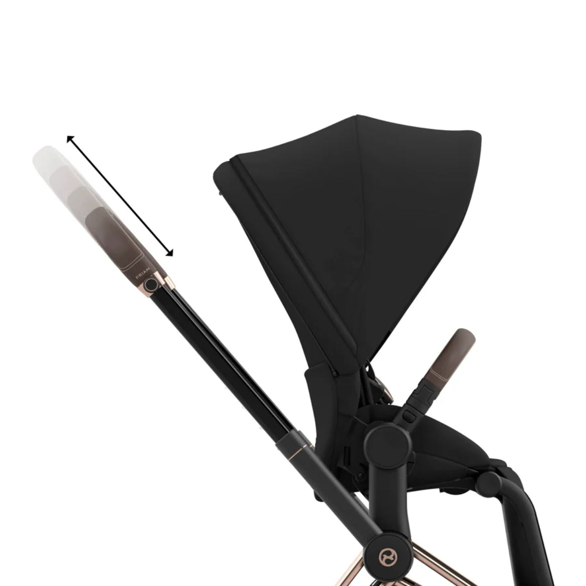 Carrinho de bebê Cybex Priam 4 Complete Rose Gold Preto Profundo