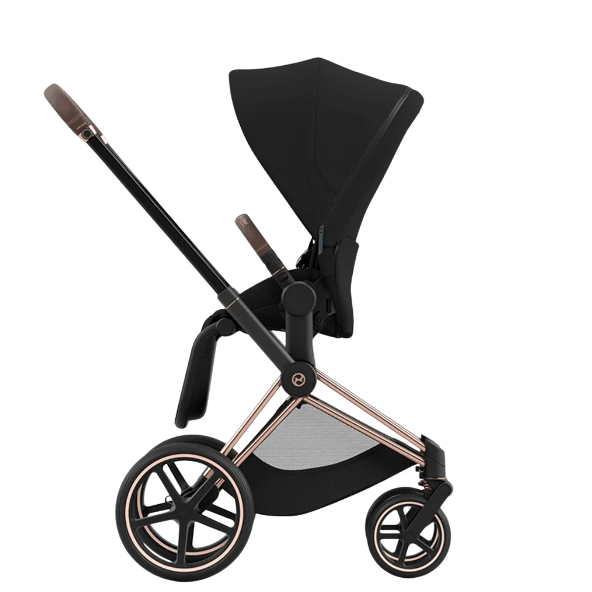 Carrinho de bebê Cybex Priam 4 Complete Rose Gold Preto Profundo