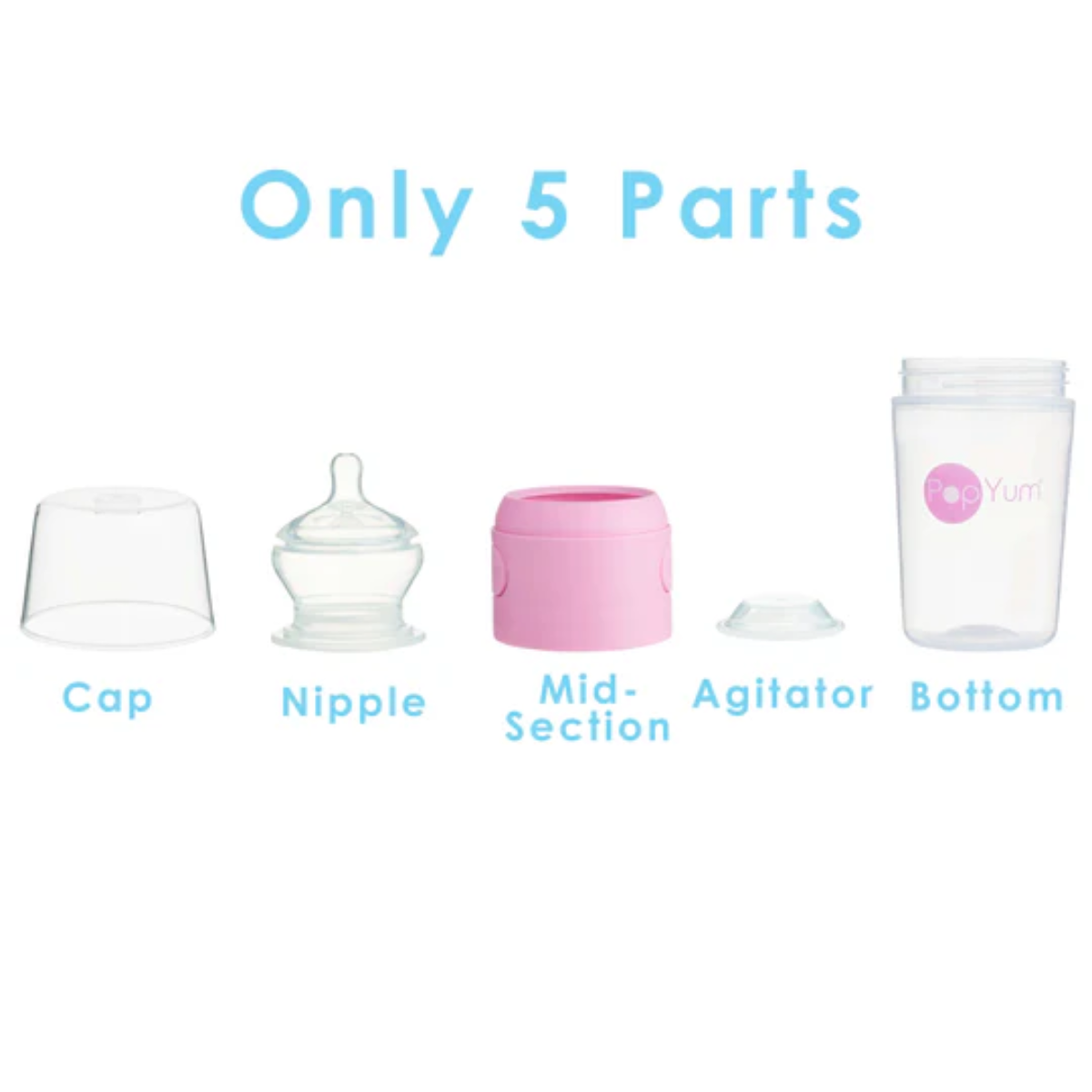 Kit De Mamadeira PopYum Com Mixer Pink 260ML on Luna Baby Store Miami