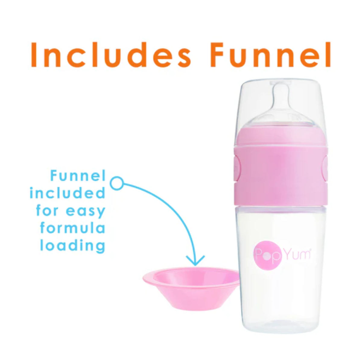 Kit De Mamadeira PopYum Com Mixer Pink 260ML on Luna Baby Store Miami
