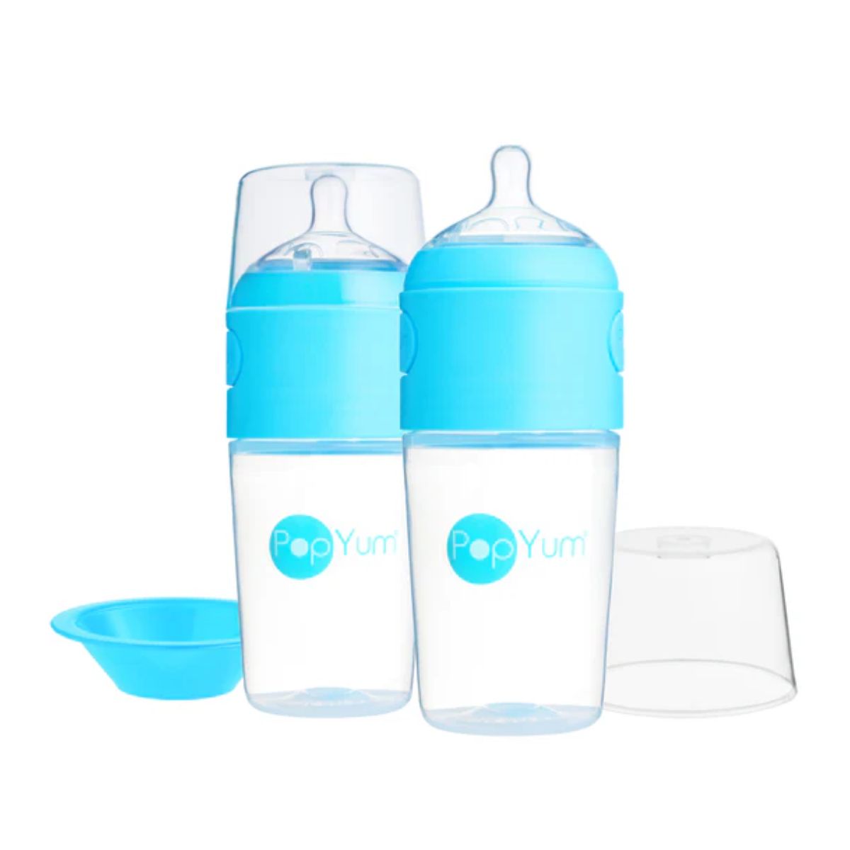 Kit De Mamadeira PopYum Com Mixer Blue 260ML