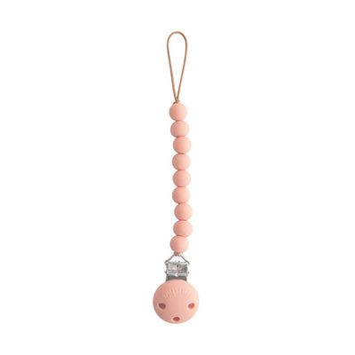 Mushie Silicone Pacifier Clip | Hera Powder Pink