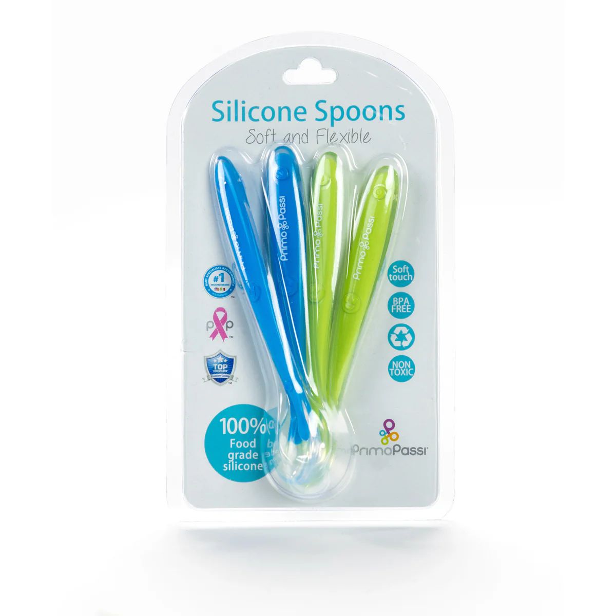 Colheres de Silicone Primo Passi Blue/Green