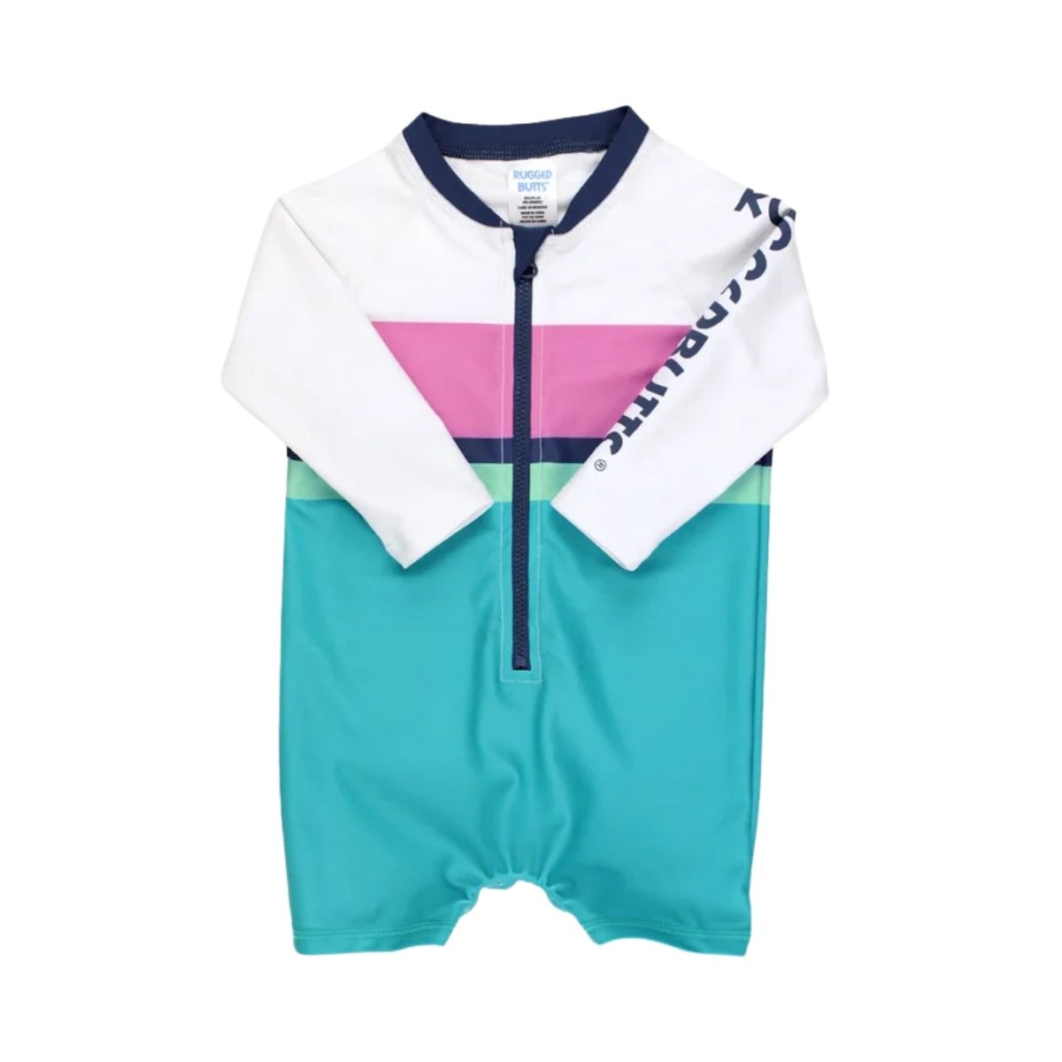 Roupa De Banho Infantil Ruggedbutts Aqua Color Block FPS50+ - 6-12M on Luna Baby Store Miami