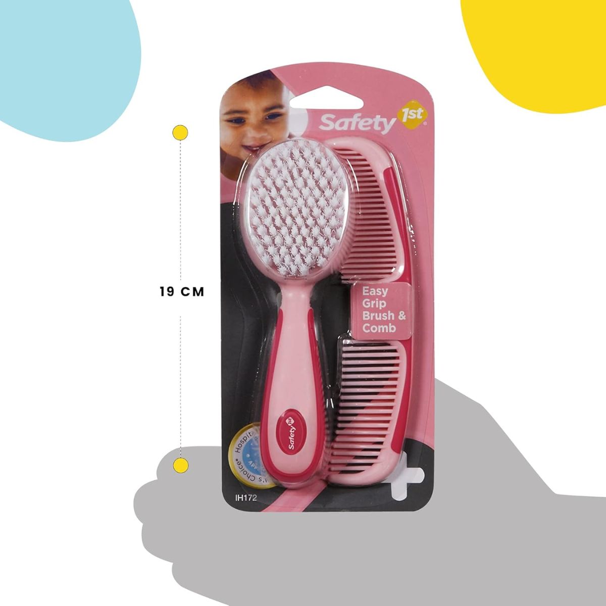 Safety 1st Easy Grip Brush & Comb - Pink