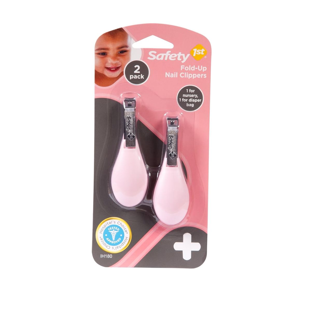 Safety 1st Fold-Up Nail Clippers 2 Pk - Pink
