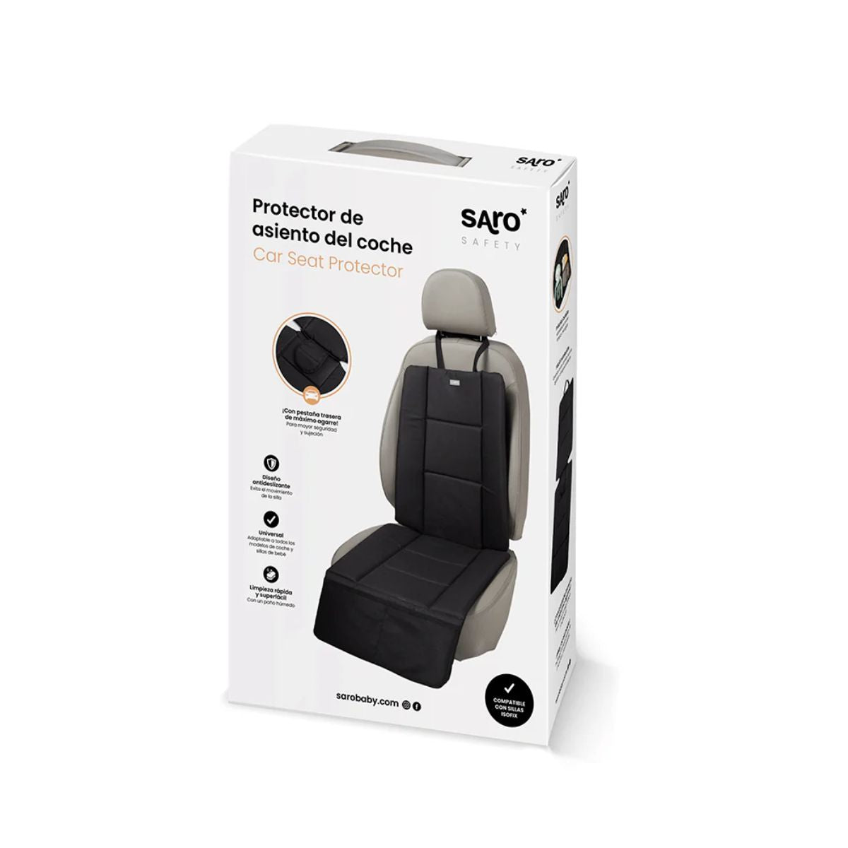 Saro Car Seat Protector - Black on Luna Baby Store Miami