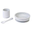 Saro Nordic Party 3 Piece Feeding Set - Glacier Grey on Luna Baby Store Miami