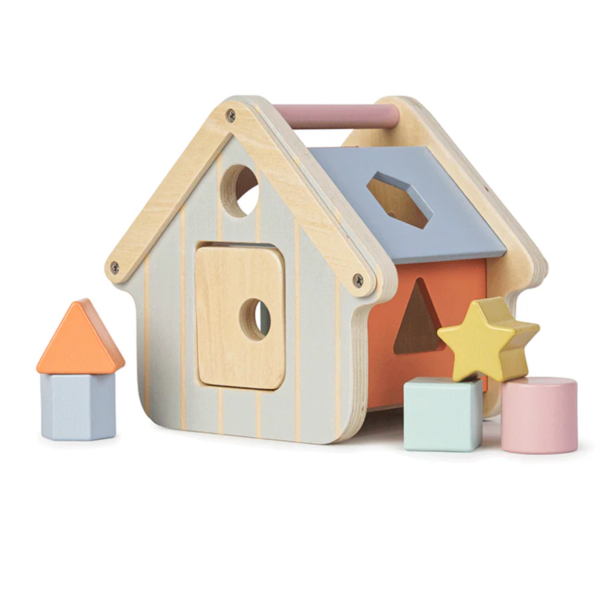 Saro Wooden Shape Sorting House on Luna Baby Store Miami