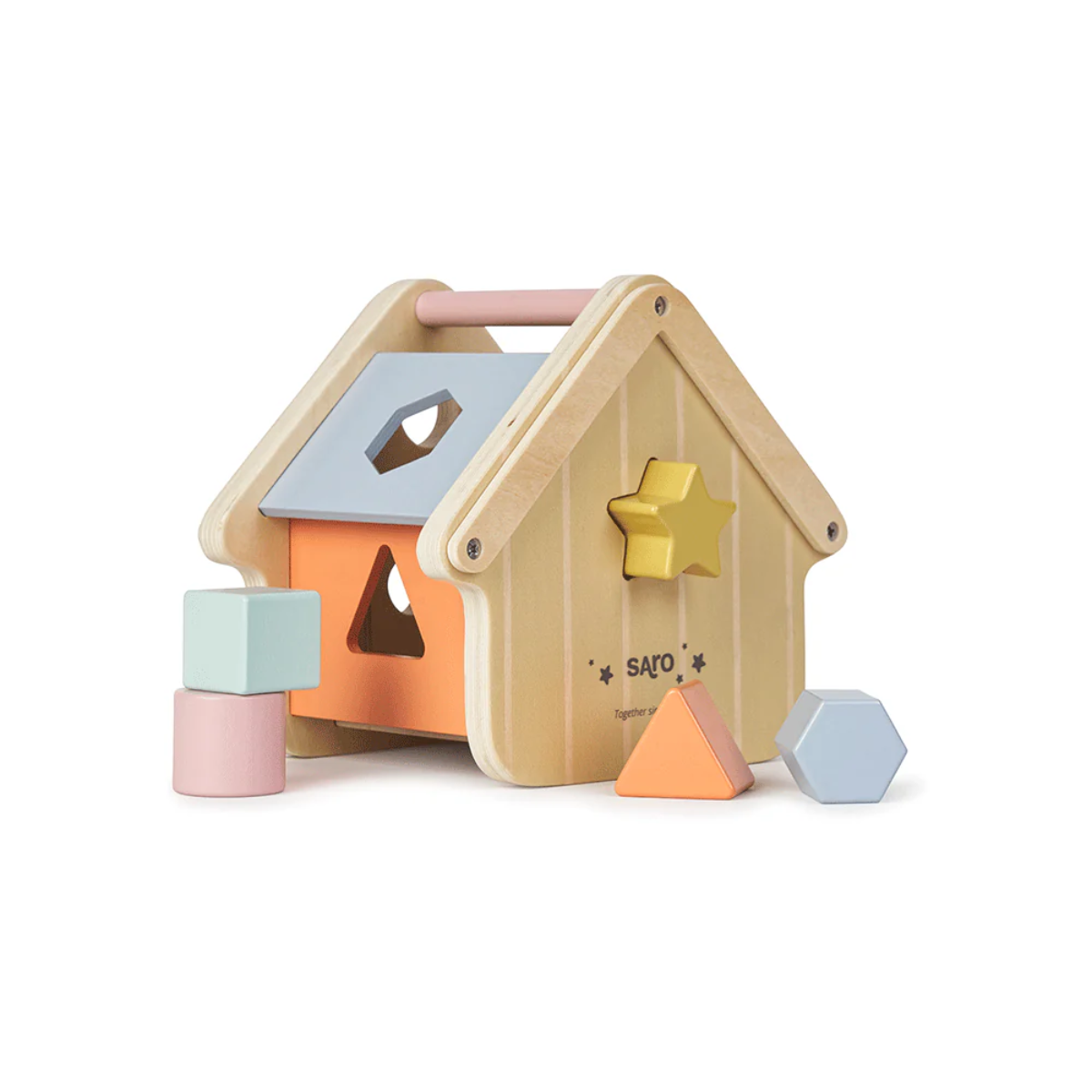 Saro Wooden Shape Sorting House on Luna Baby Store Miami