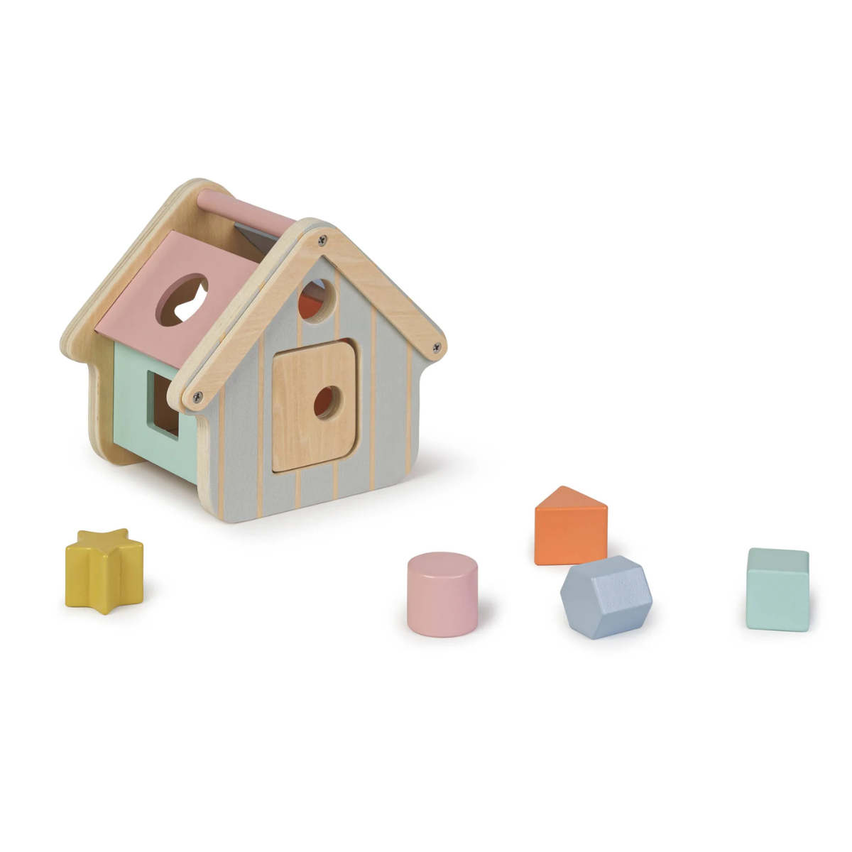 Saro Wooden Shape Sorting House on Luna Baby Store Miami