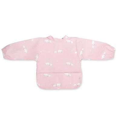 Saro Long Sleeve Baby Feeding Bib - Dusty Pink