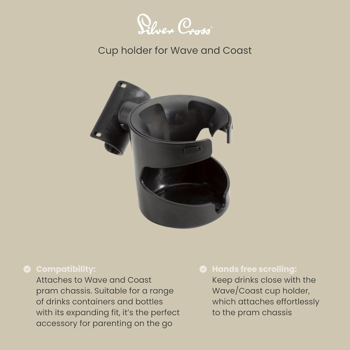 Porta Copos Silver Cross Para Carrinho Wave