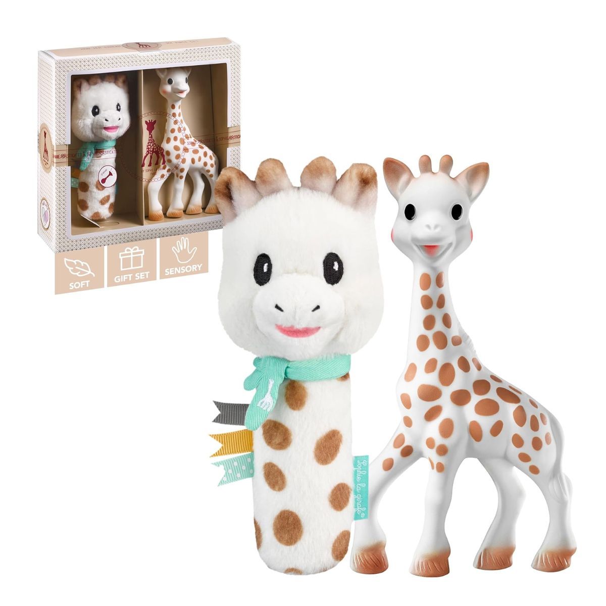 Kit Mordedor e Chocalho Girafa Sophie Sophiesticated