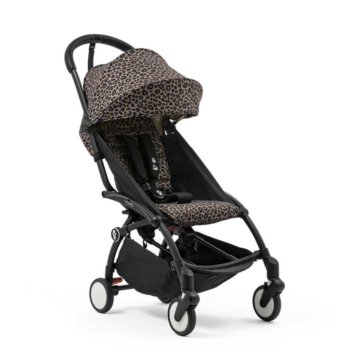 Stokke YOYO3 6+ Wild Collection Ultra-Compact Stroller - Leopard/Black Frame on Luna Baby Store Miami
