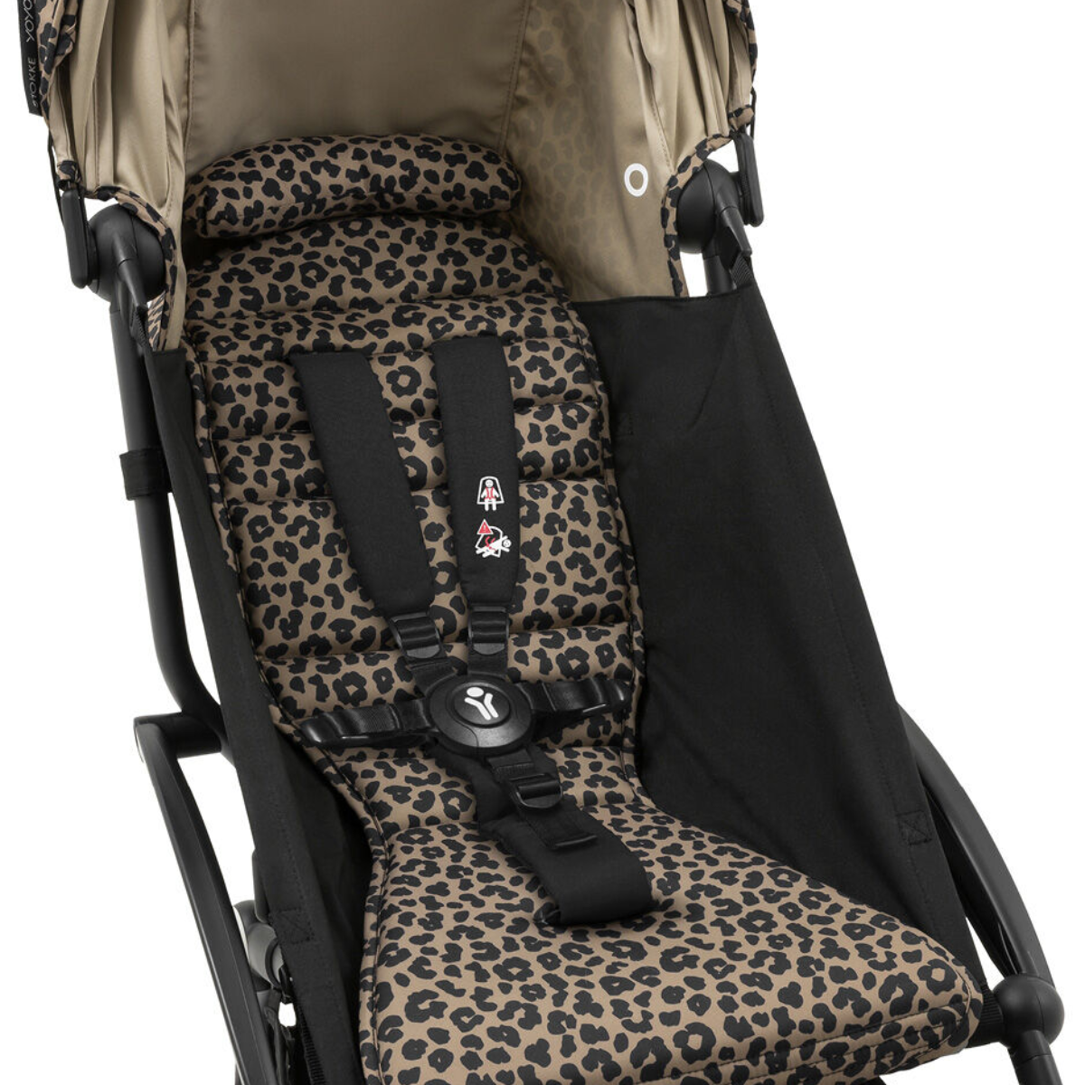 Stokke YOYO3 6+ Wild Collection Ultra-Compact Stroller - Leopard/Black Frame on Luna Baby Store Miami