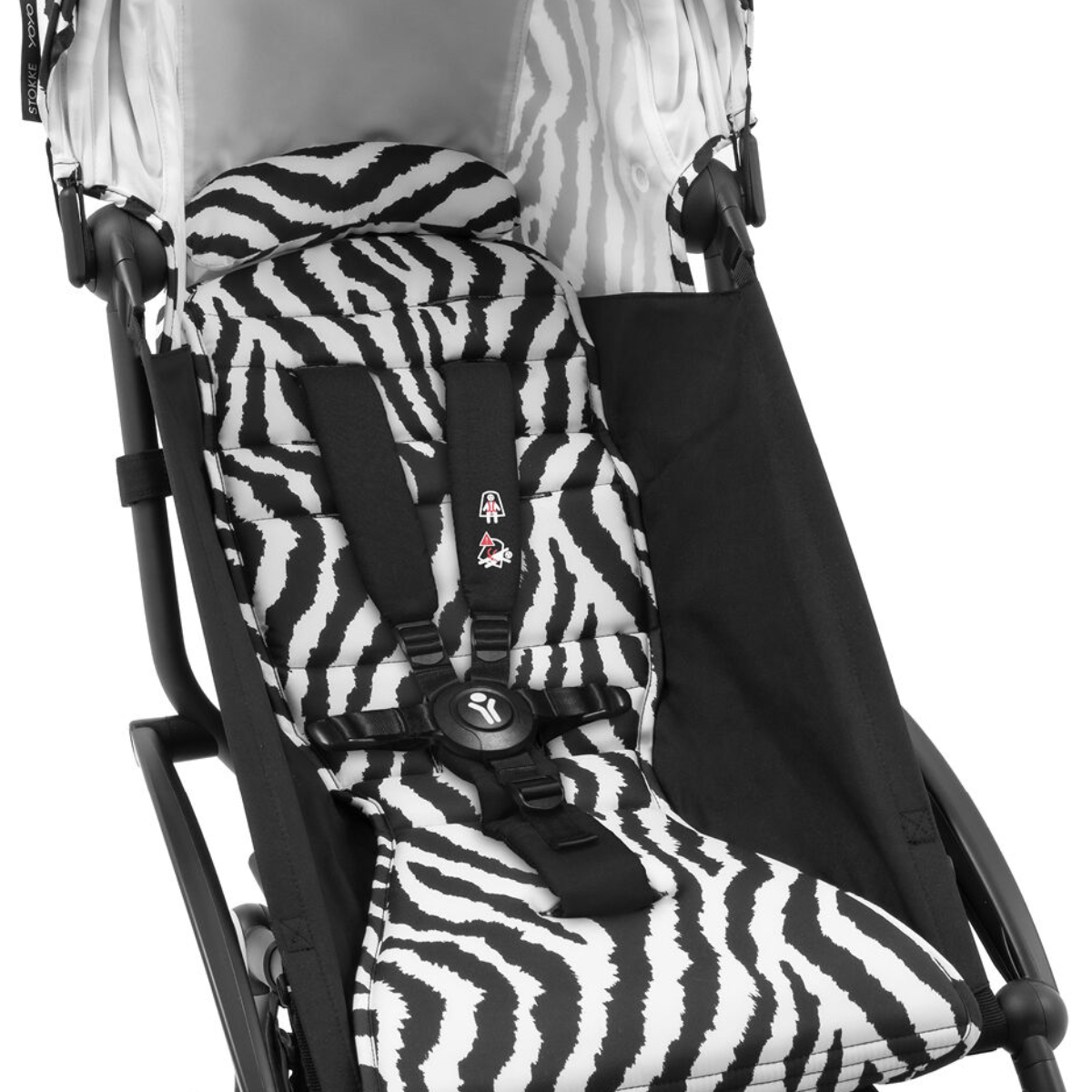 Stokke YOYO3 6+ Wild Collection Ultra-Compact Stroller - Zebra/Black Frame