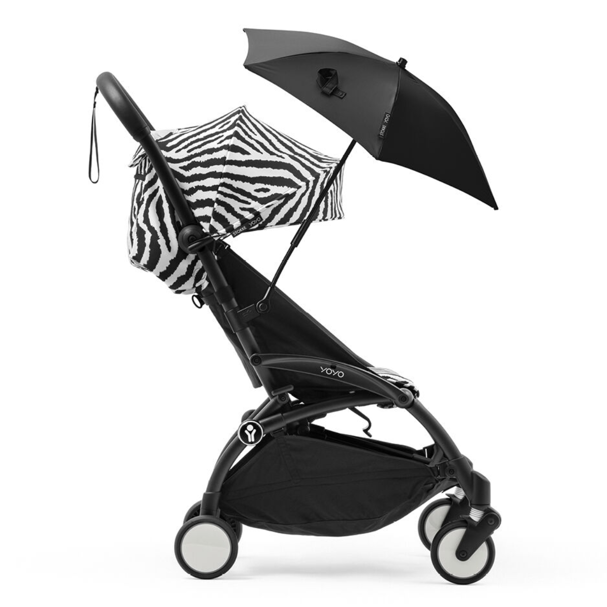 Stokke YOYO3 6+ Wild Collection Ultra-Compact Stroller - Zebra/Black Frame on Luna Baby Store Miami