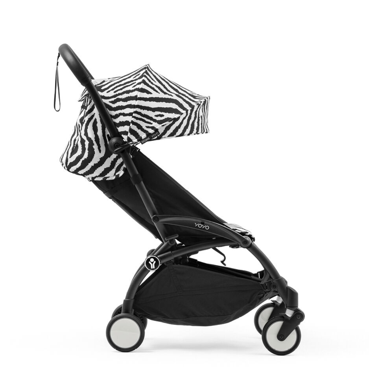 Stokke YOYO3 6+ Wild Collection Ultra-Compact Stroller - Zebra/Black Frame on Luna Baby Store Miami