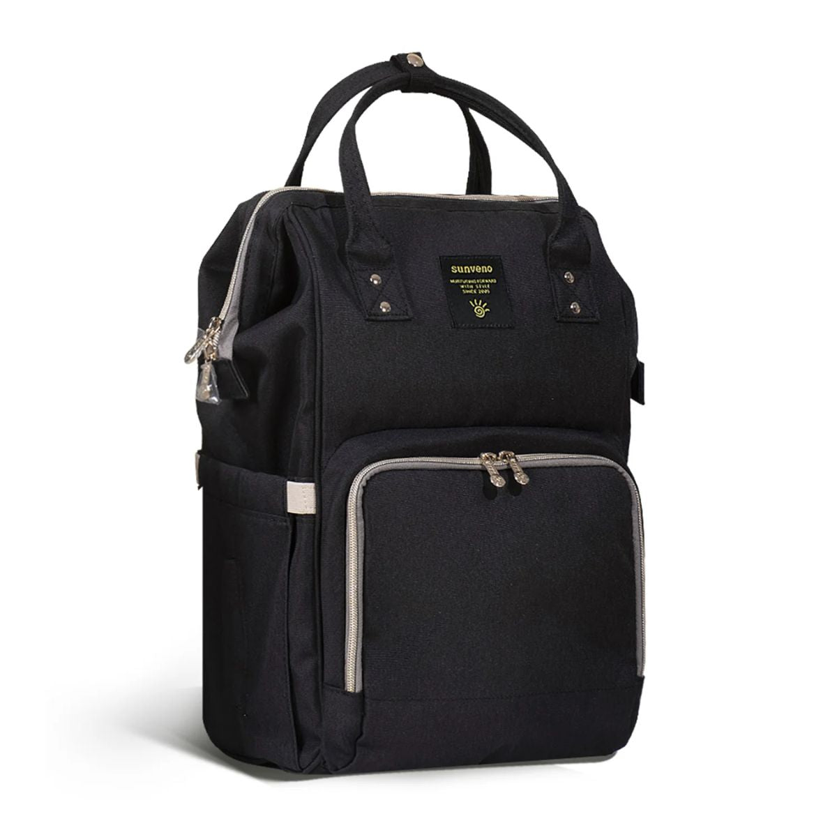 Sunveno Classic Diaper Backpack - Black on Luna Baby Store Miami