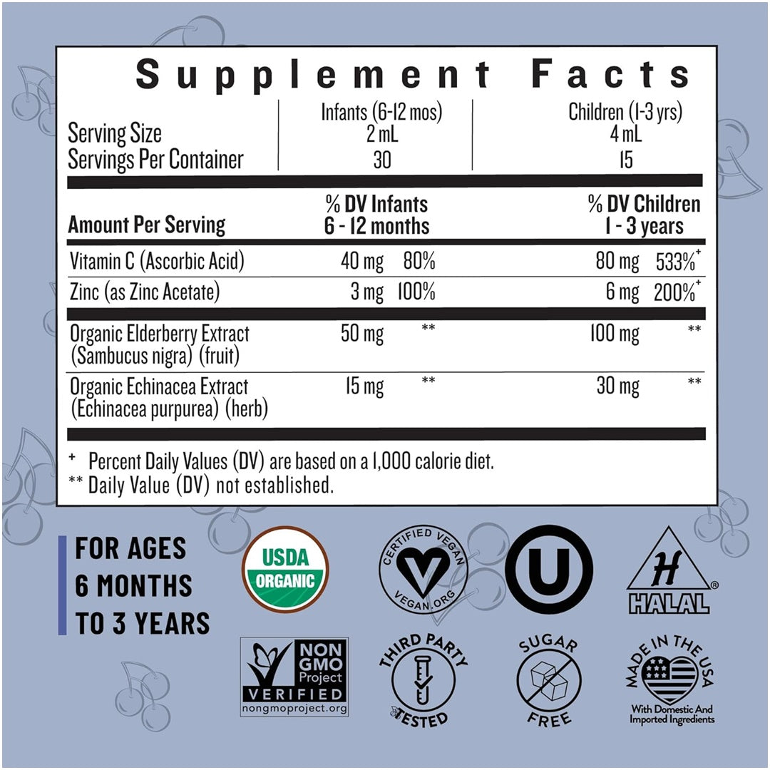 Suplemento de Vitamina Orgânico Infantil Legendairy Milk Gotas de Sabugueiro