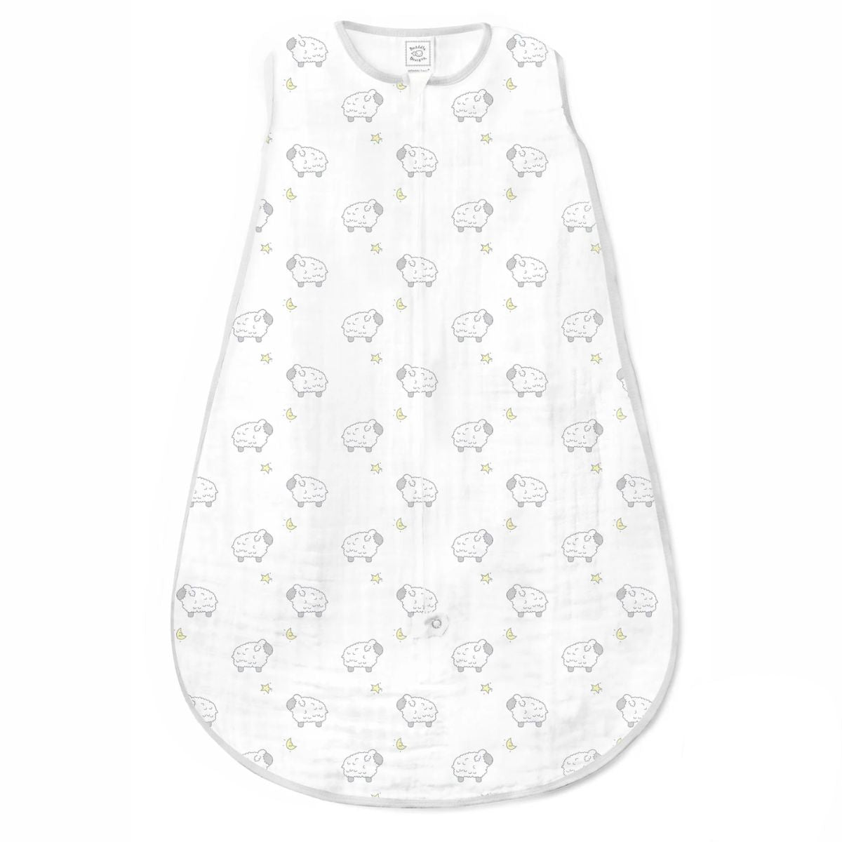 Swaddle Designs Muslin Baby Sleep Sack zzZipMe Little Lambs Sterling - 0-6M on Luna Baby Store Miami