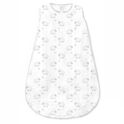 Swaddle Designs Muslin Baby Sleep Sack zzZipMe Little Lambs Sterling - 6-12M