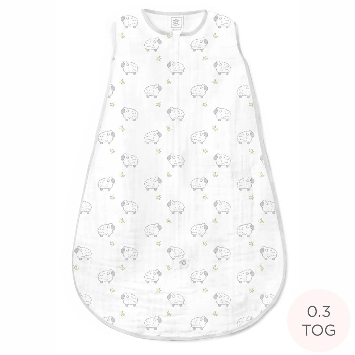 Swaddle Designs Muslin Baby Sleep Sack zzZipMe Little Lambs Sterling - 6-12M on Luna Baby Store Miami