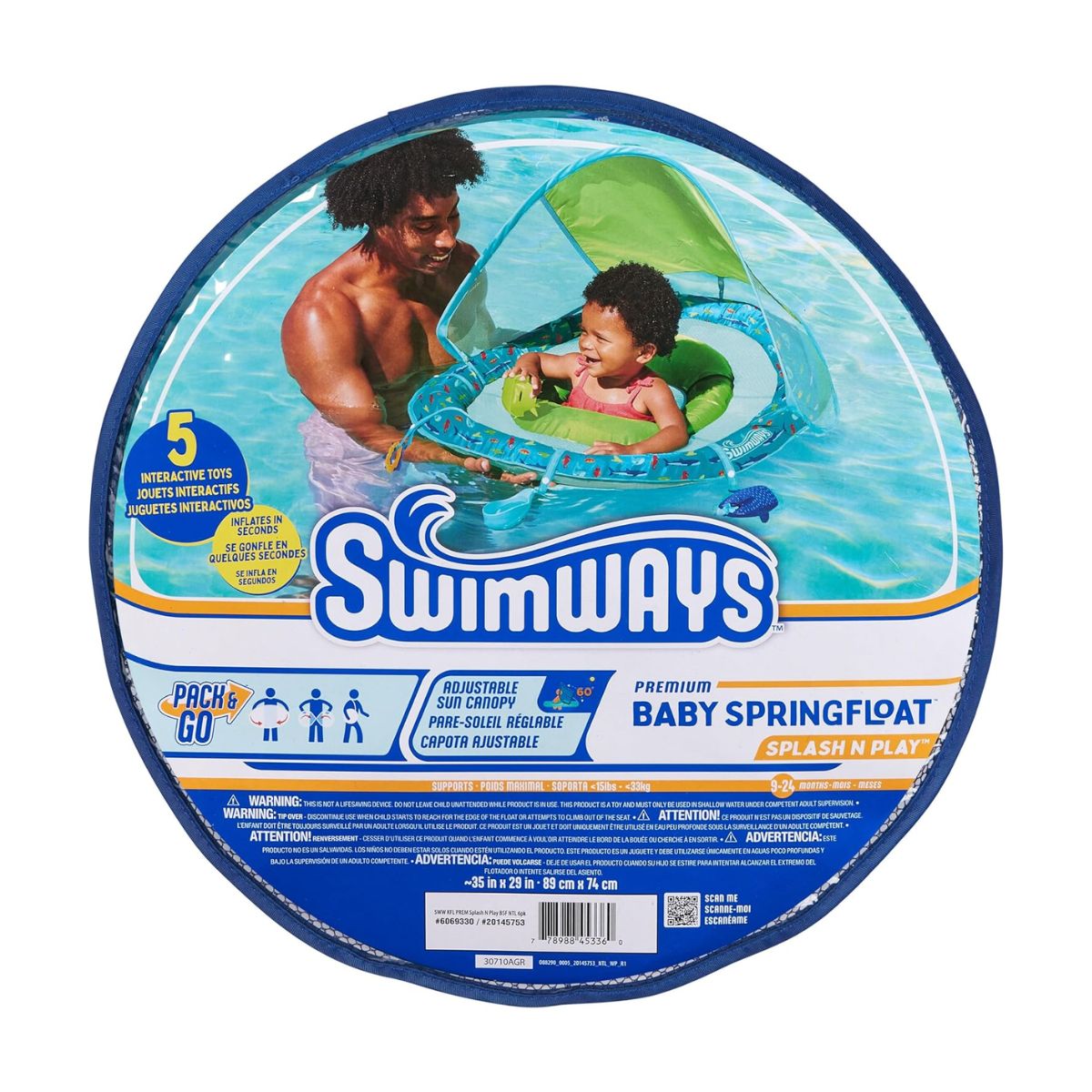 SwimWays Baby Spring Float Sun Canopy 9-24M - Splash N' Play on Luna Baby Store Miami