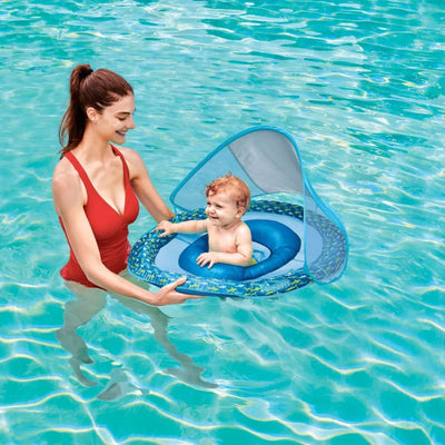 Swimways Baby Canopy Spring Float Pool Lounger - Blue