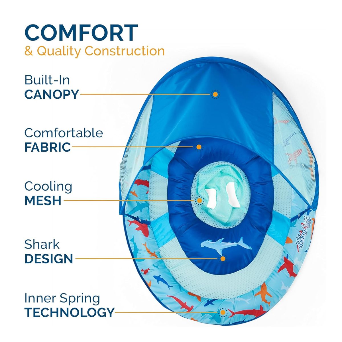 Swimways Baby Spring Float Sun Canopy 9-24M - Shark