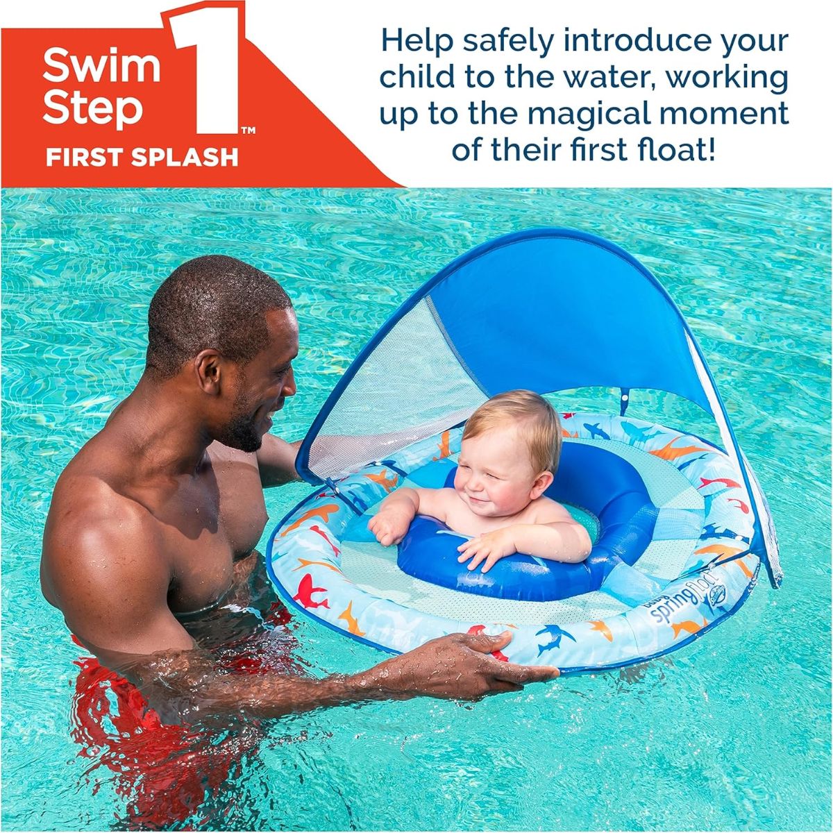 Swimways Baby Spring Float Sun Canopy 9-24M - Shark