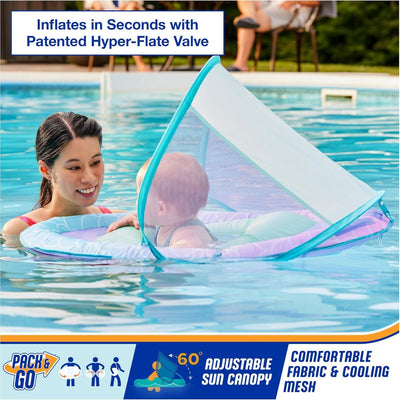 Swimways Sun Canopy Inflatable Baby Spring Float  9-24M - Mermaid