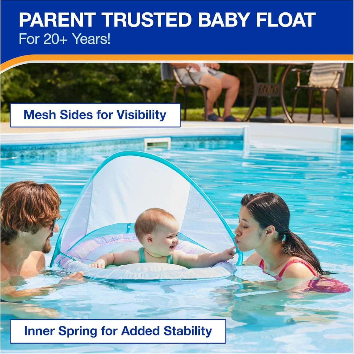 Swimways Sun Canopy Inflatable Baby Spring Float  9-24M - Mermaid