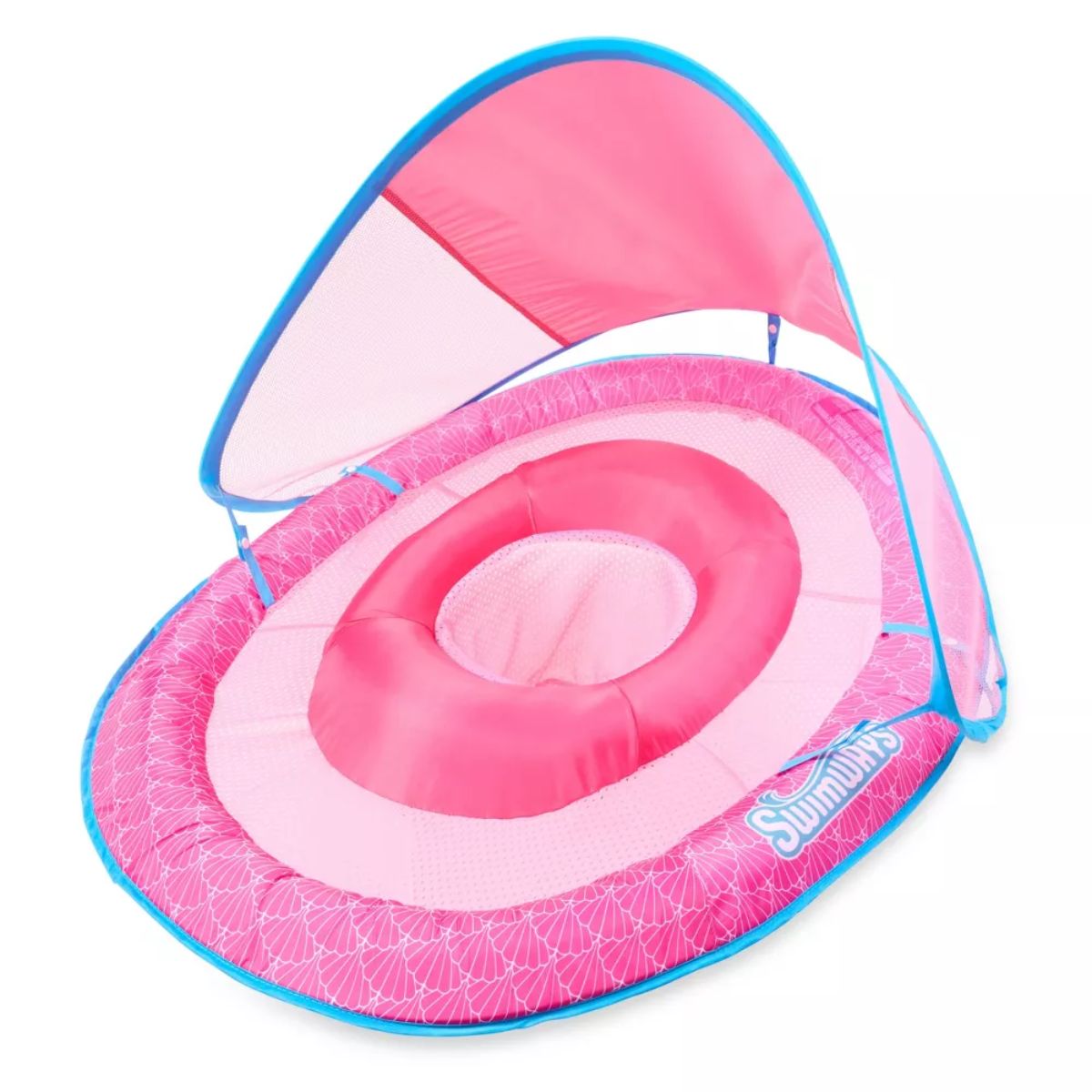 Swimways Sun Canopy Spring Float with Hyper-Flate Valve - Baby Pool Lounger