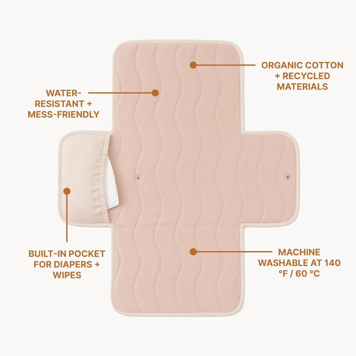 Trocador Portátil Toddlekind Mini Maven Blush