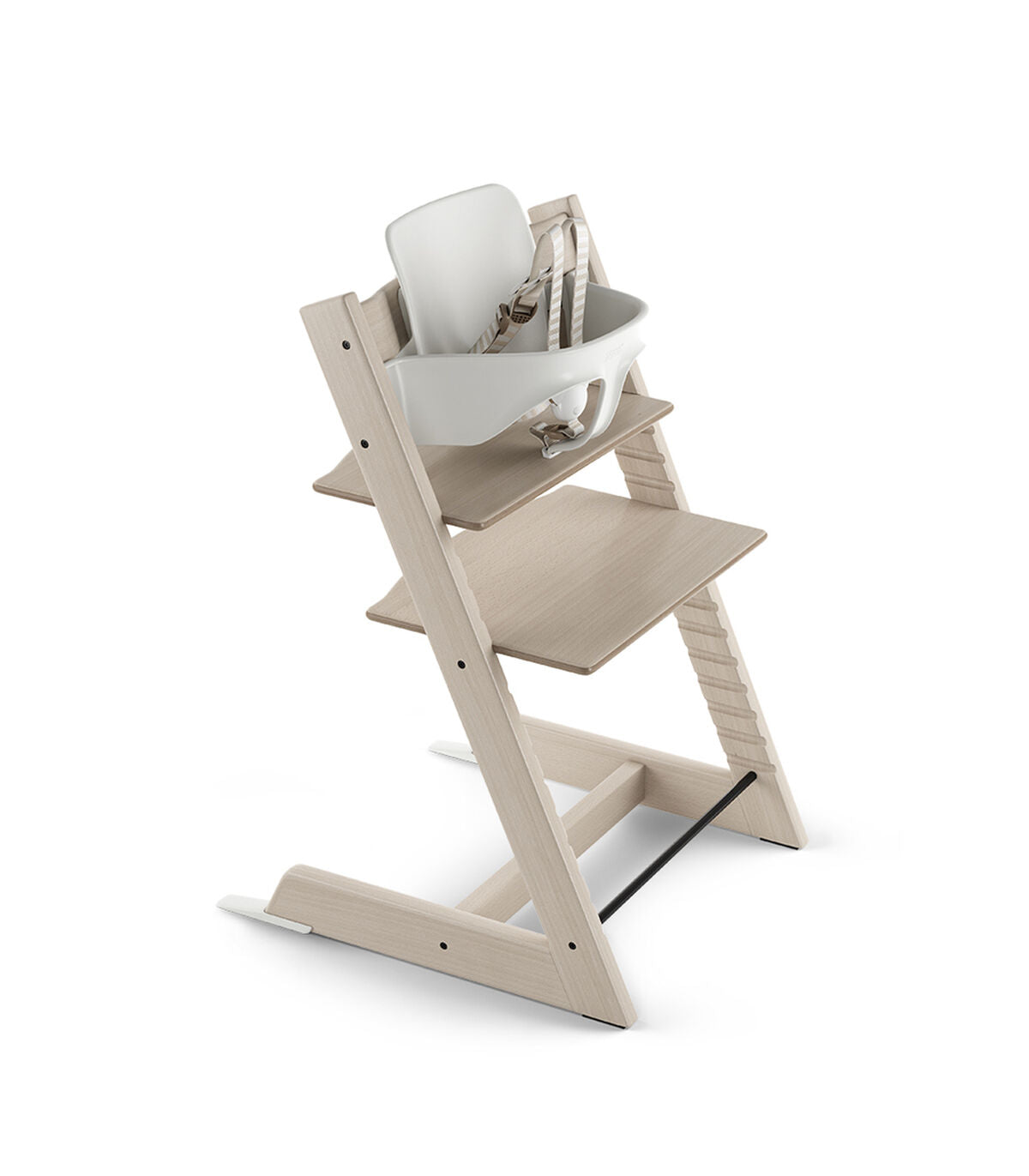 Stokke Tripp Trapp High Chair & Cushion With Tray - Whitewash Nordic Grey - Luna Baby Store Miami