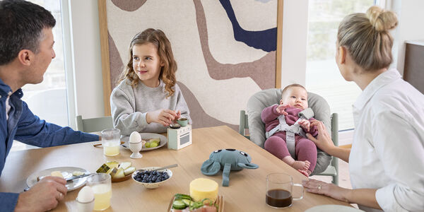 Stokke Tripp Trapp High Chair & Cushion With Tray - Whitewash Nordic Grey on Luna Baby Store Miami