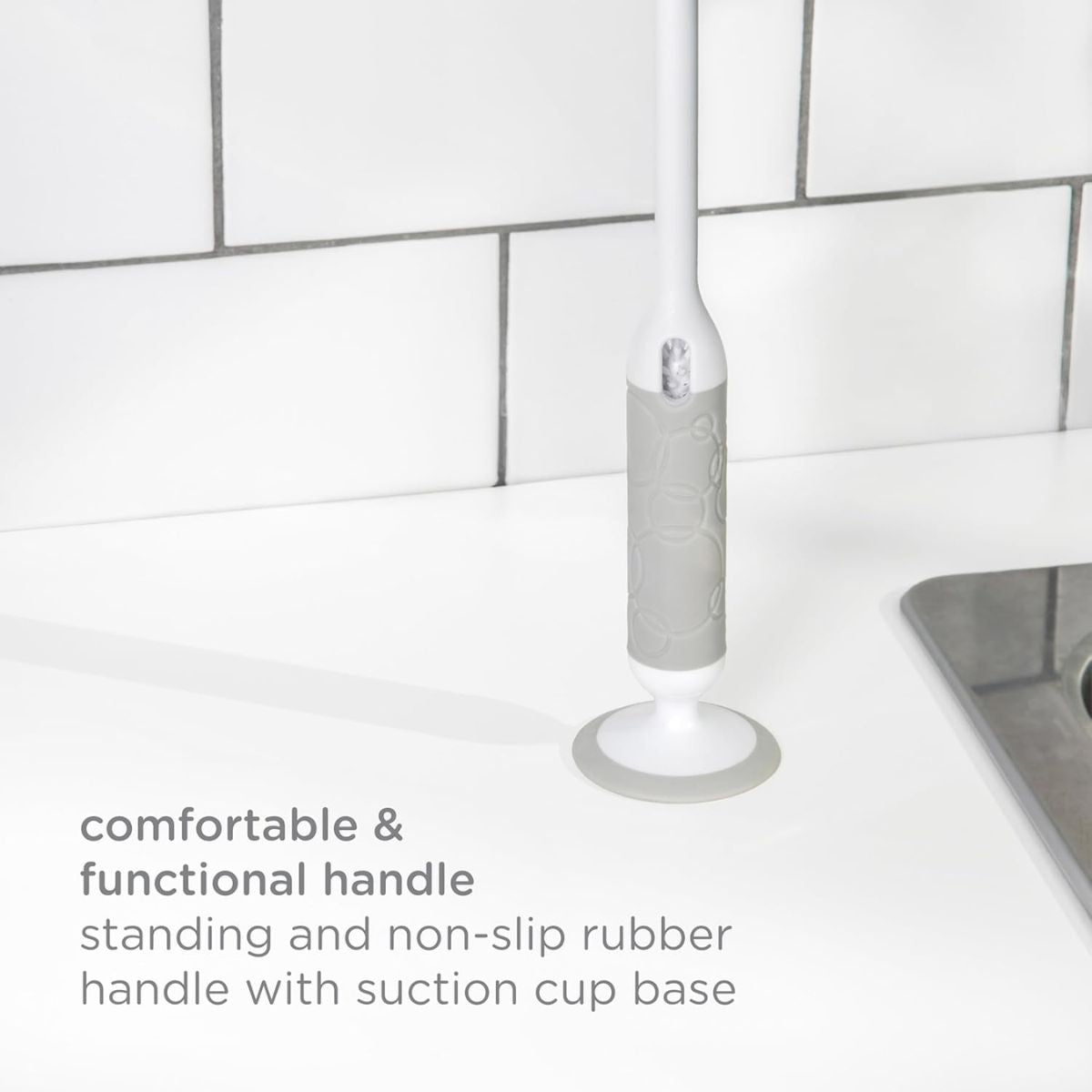Ubbi Deluxe Baby Bottle Brush - Grey