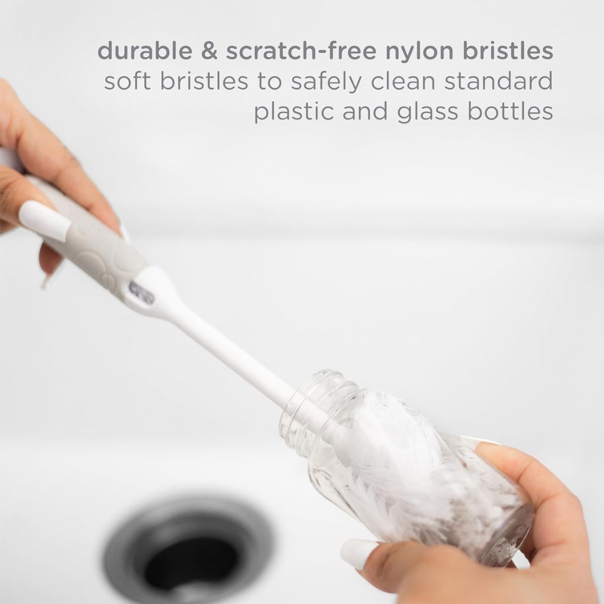 Ubbi Deluxe Baby Bottle Brush - Grey