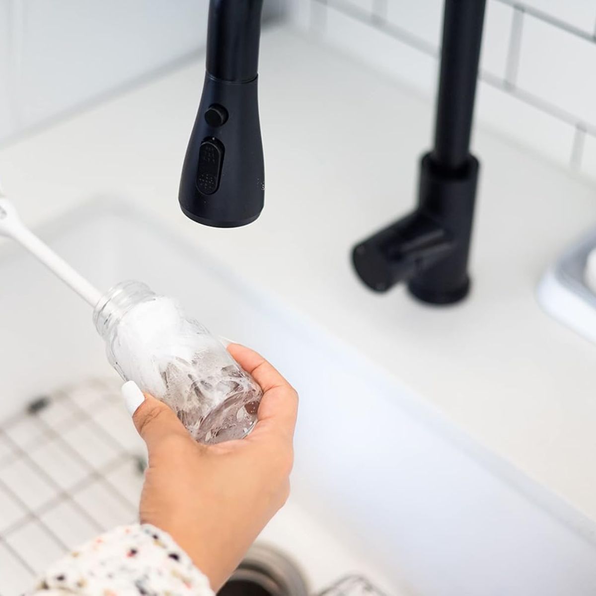Ubbi Deluxe Baby Bottle Brush - Grey on Luna Baby Store Miami