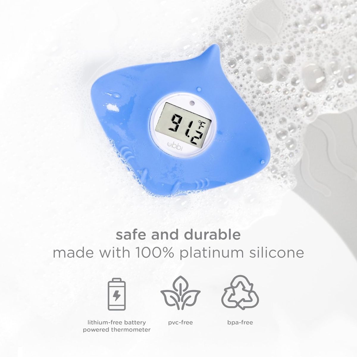 Ubbi Stingray Bath Thermometer - Blue