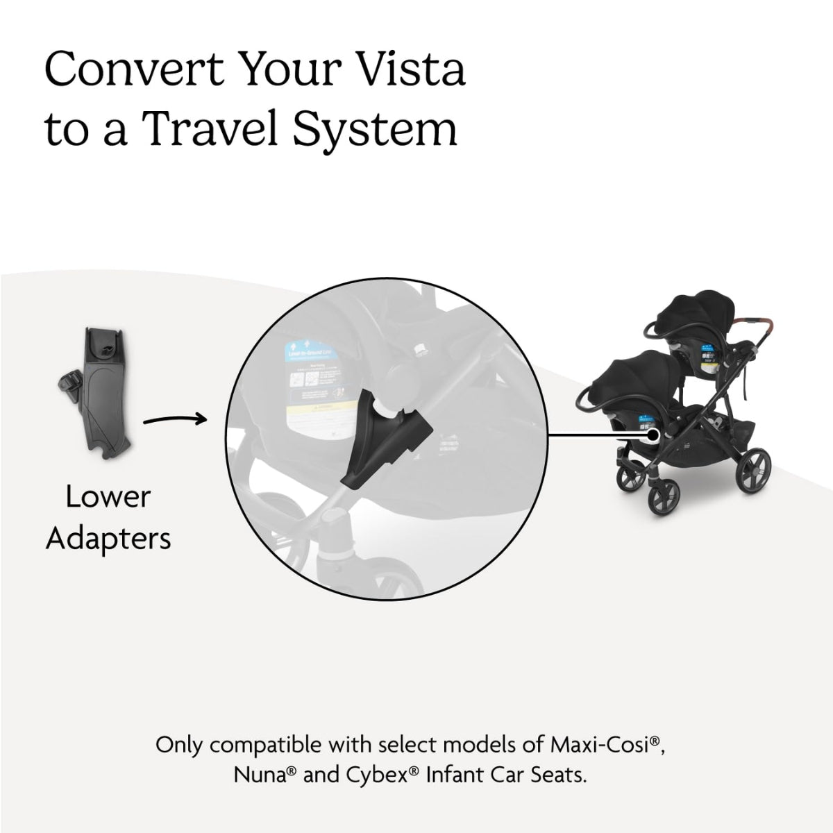 Adaptador Inferior Uppababy Para Bebês Conforto (Maxi-Cosi, Nuna & Cybex)