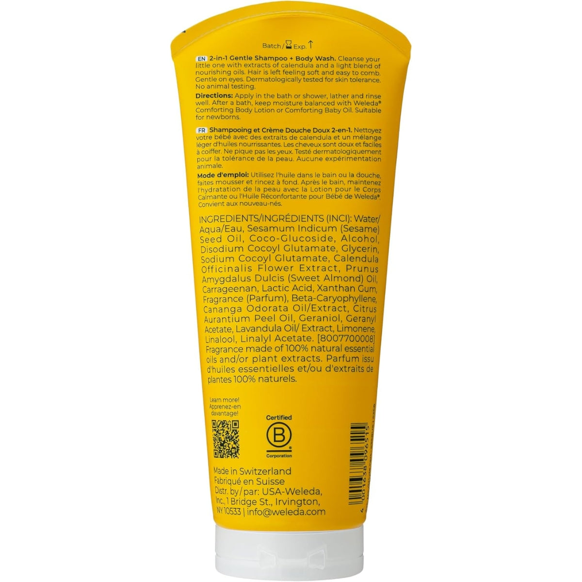 Weleda 2in1 Gentle Shampoo + Body Wash, Calendula 6.8 fl oz