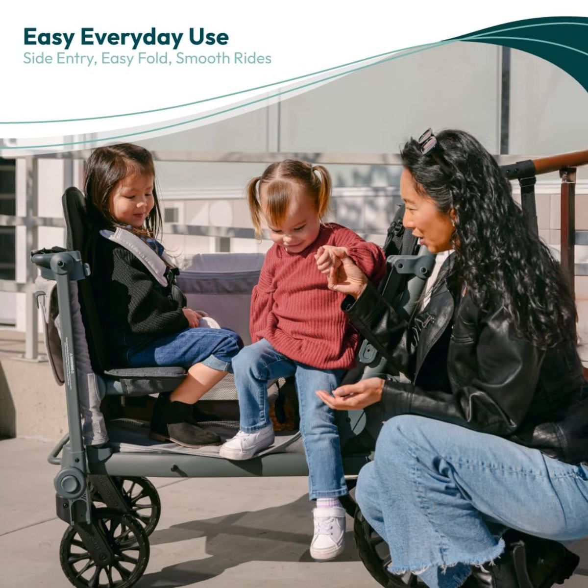 Carrinho de bebê WonderFold L2 Double (2 lugares) - Cinza