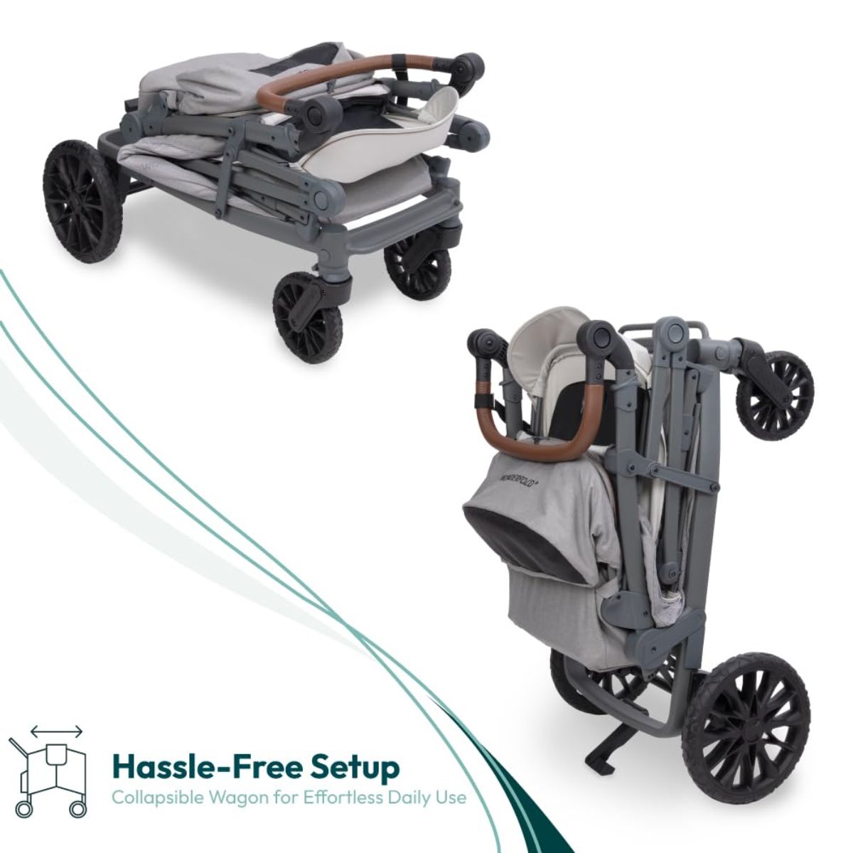 Carrinho de bebê WonderFold L2 Double (2 lugares) - Cinza