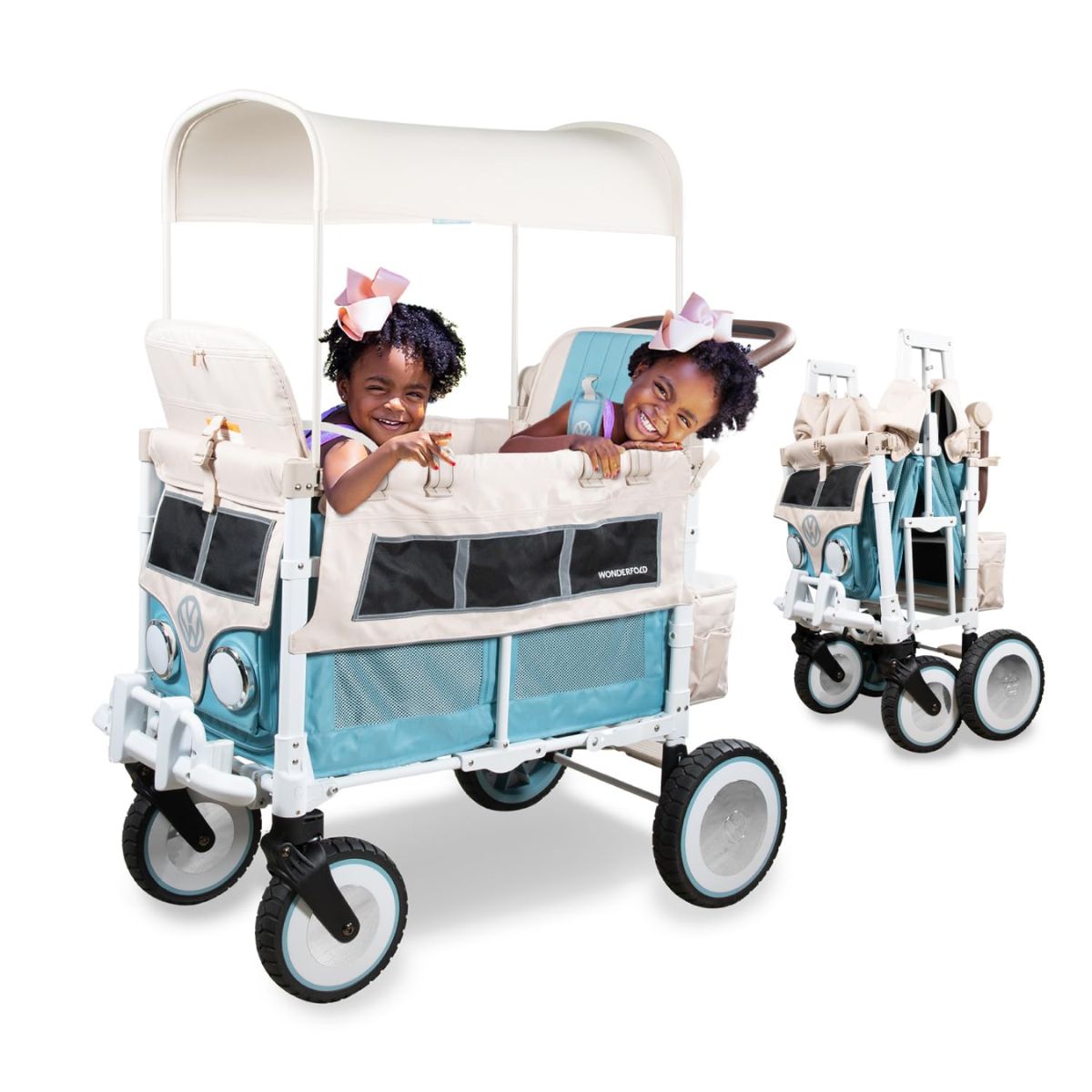 Carrinho de bebê WonderFold VW2 Volkswagon Double (2 lugares) - Bondi Blue